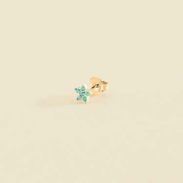 Piercing puce FLOR6 - Turquoise / Doré - Piercings  | Agatha