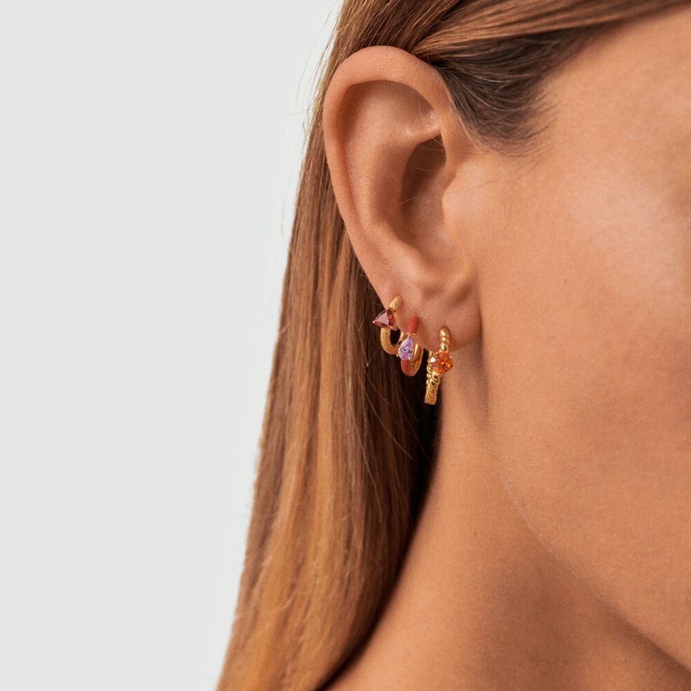 Piercing créole STUNNING - Multicolore / Doré - Piercings  | Agatha