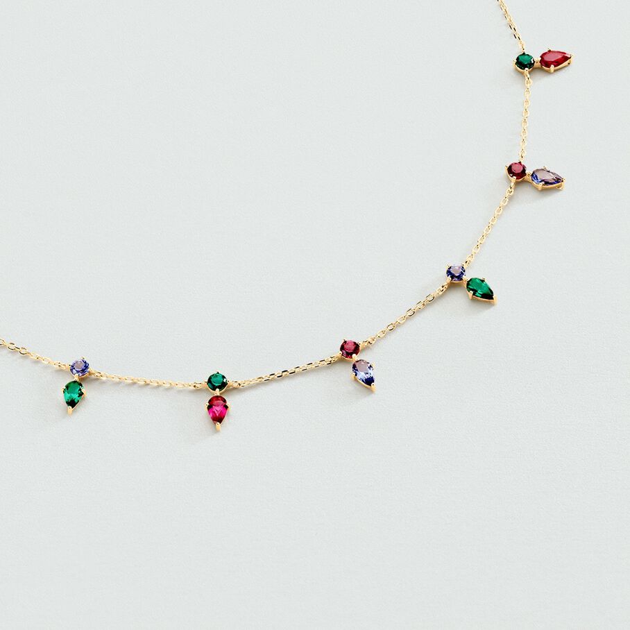 Collier ras du cou ASTRE - Multicolore / Doré - Colliers  | Agatha