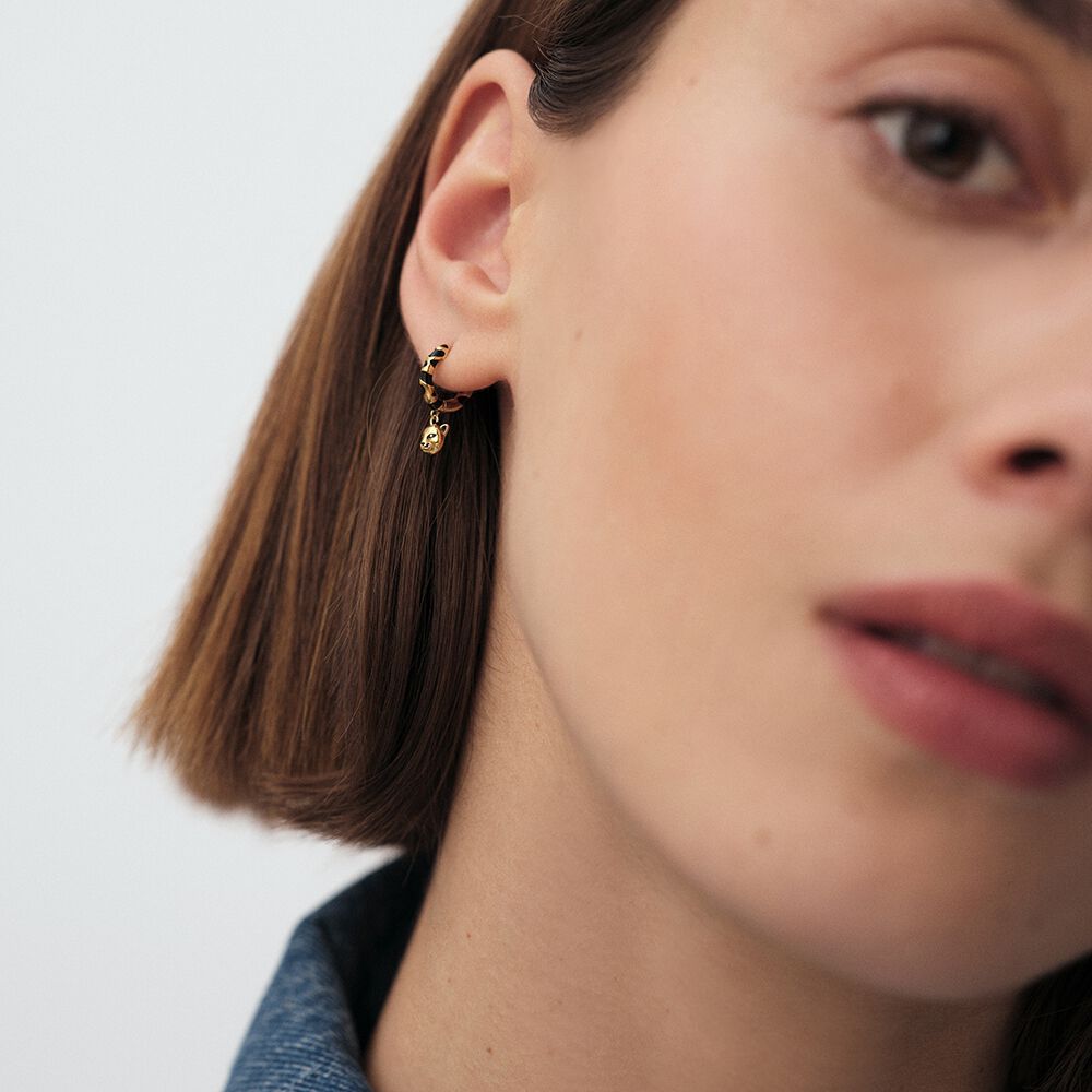 Piercing créole LEOPARD - Noir / Doré - Fête des mères  | Agatha