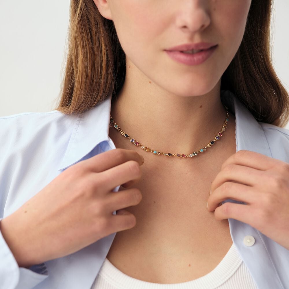 Collier ras du cou CANDY - Multicolore / Doré - Colliers fantaisie  | Agatha