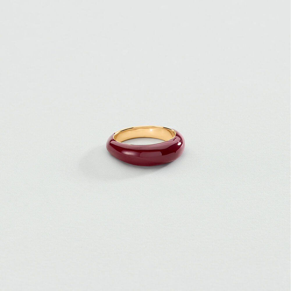 Bague fine LEO - Bordeaux / Doré - Bagues fines  | Agatha