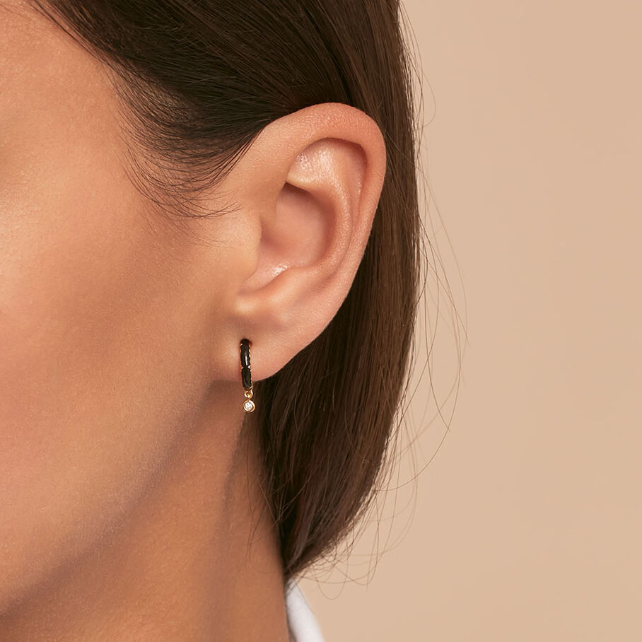 Piercing créole JUNGLY - Noir / Doré - Piercings  | Agatha