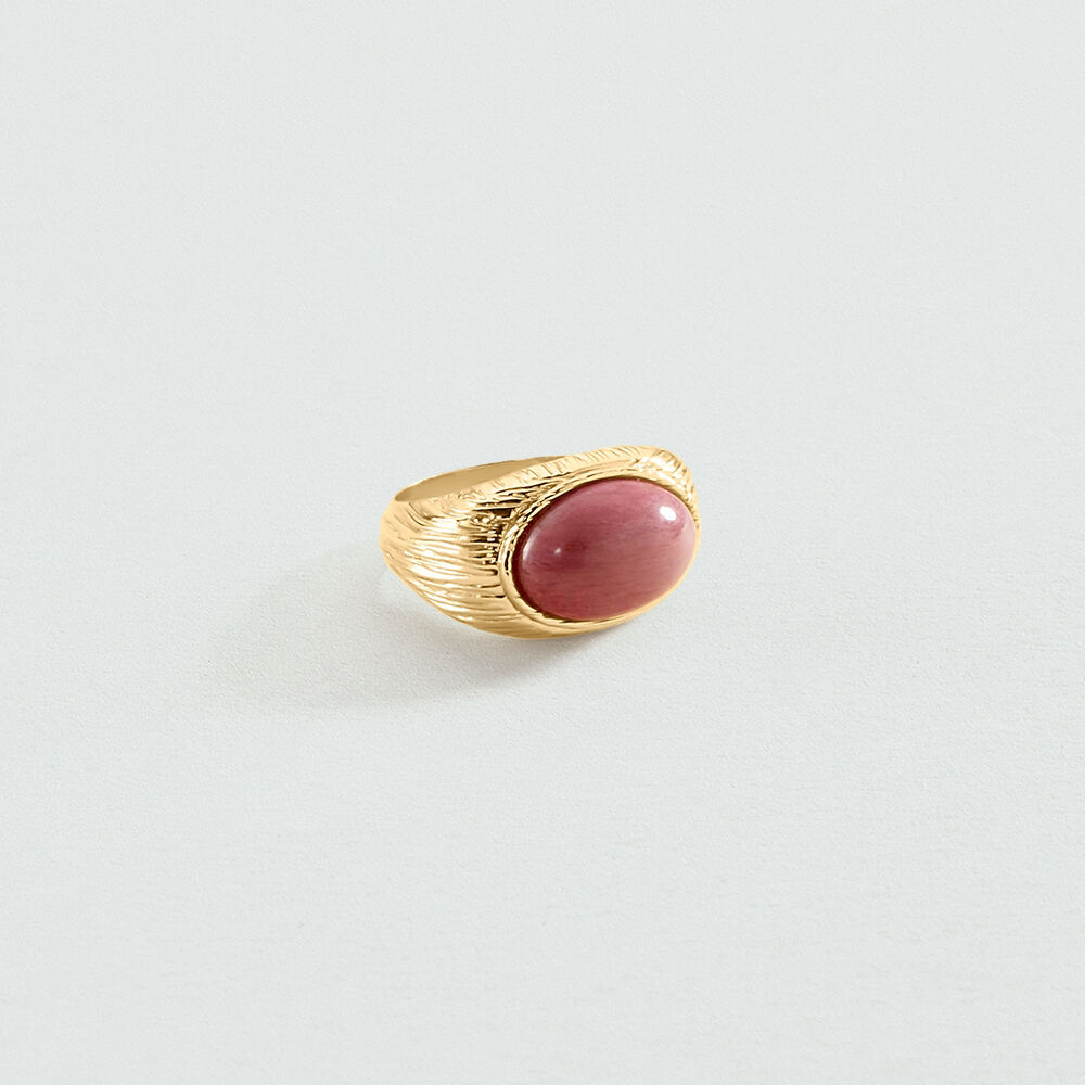 Bague large PETRA - Rhodonite / doré - Bagues avec pierre  | Agatha