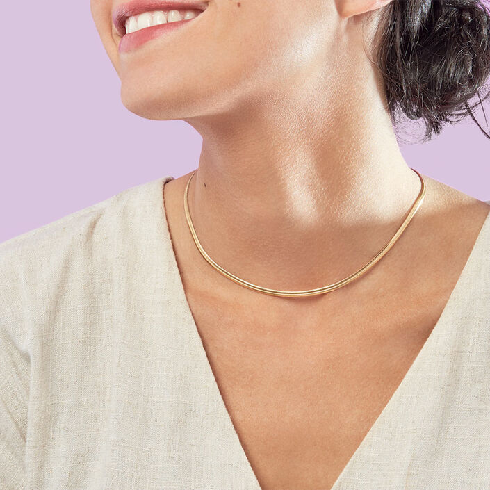 Collier ras du cou EFFLEURE - Doré - Colliers  | Agatha