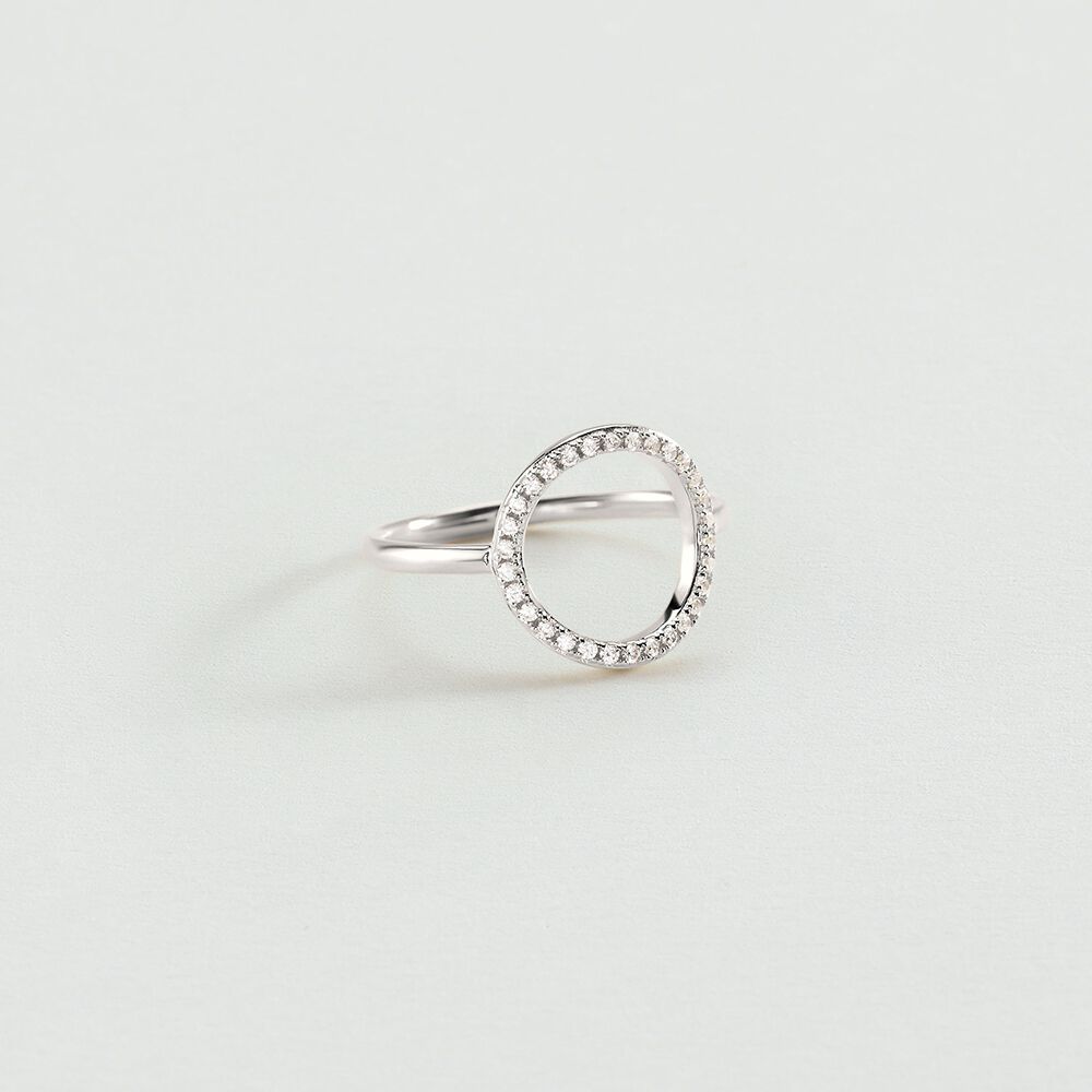 Bague fine RONDOU - Cristal / Argenté - Bagues avec pierre  | Agatha
