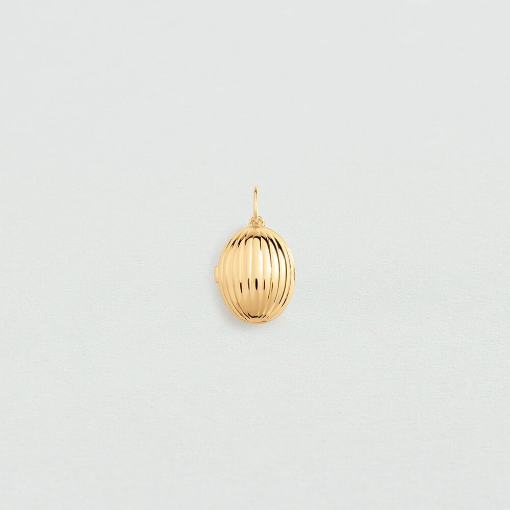Pendentif M&Eacute;DAILLON STRI&Eacute; - Dor&eacute;