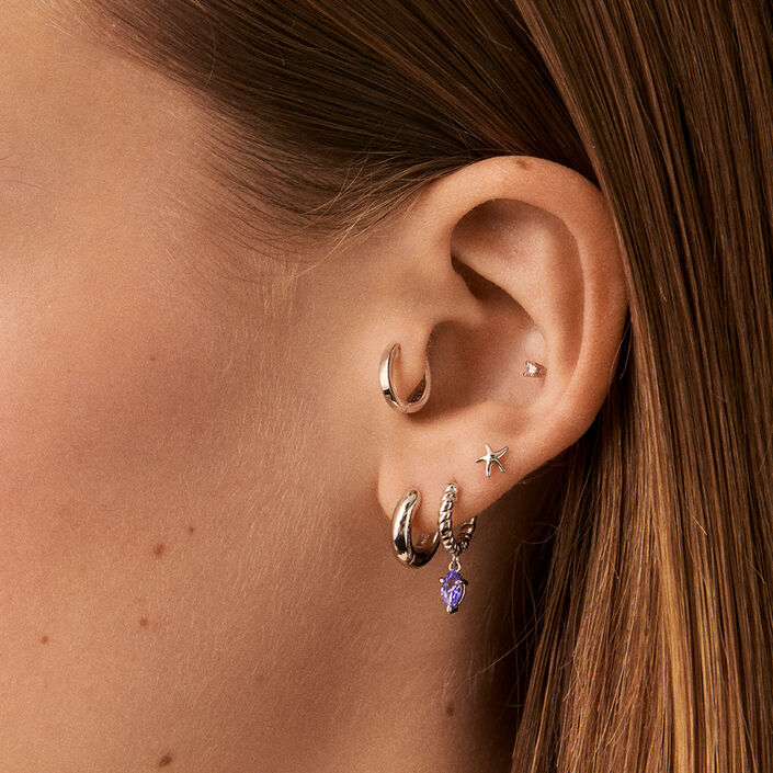 Piercing puce MINI - Cristal / Argenté - Piercings  | Agatha