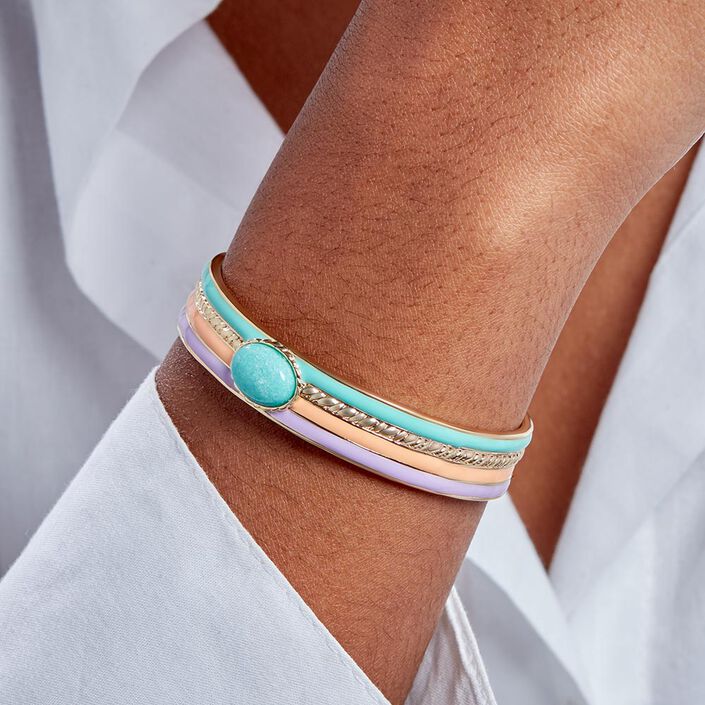 Manchette ARLEQUIN - Multicolore / Doré - Bracelets  | Agatha
