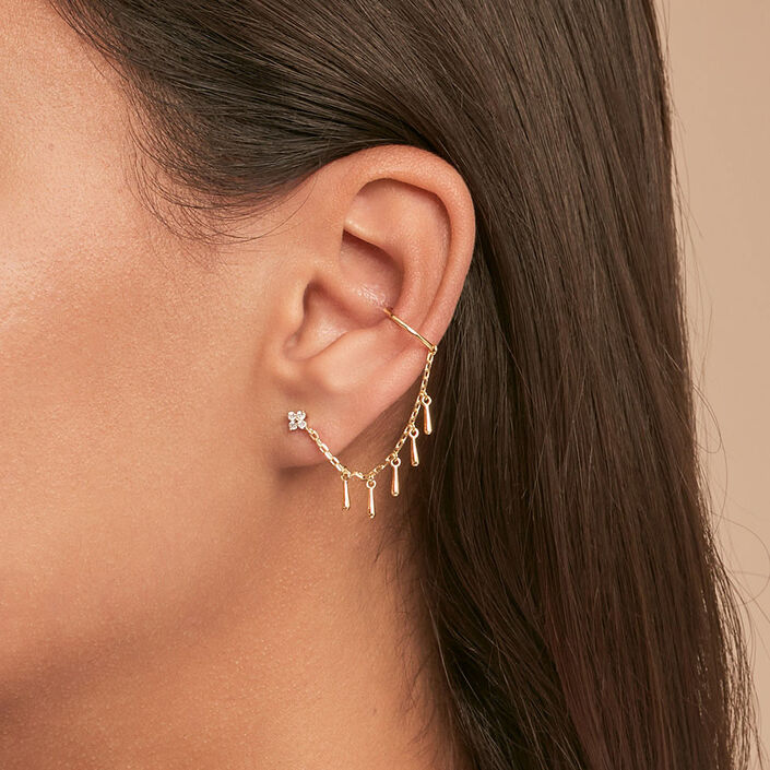 Piercing ear cuff VENUS - Cristal / Doré - Piercings  | Agatha
