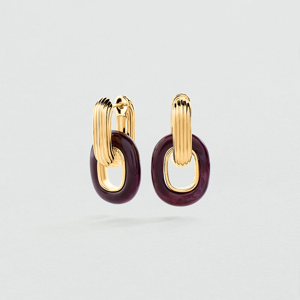 Cr&eacute;oles PALAIS ROYAL PETIT MOD&Egrave;LE - Aubergine / Dor&eacute; - Cr&eacute;oles  | Agatha