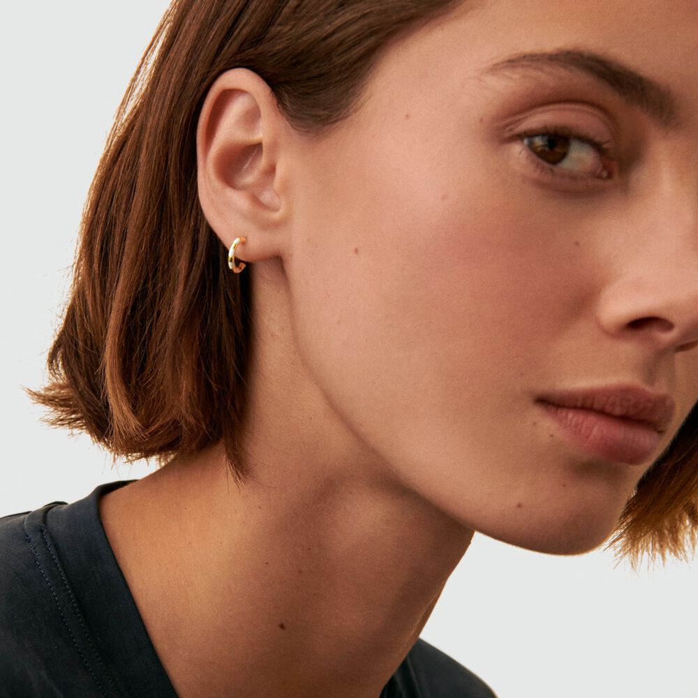 Piercing créole SUZIE - Blanc / Doré - Bijoux sans pierre  | Agatha