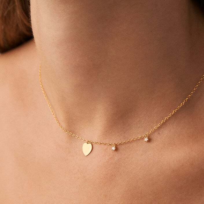 Collier ras du cou CORAZON - Cristal / Doré - Colliers  | Agatha