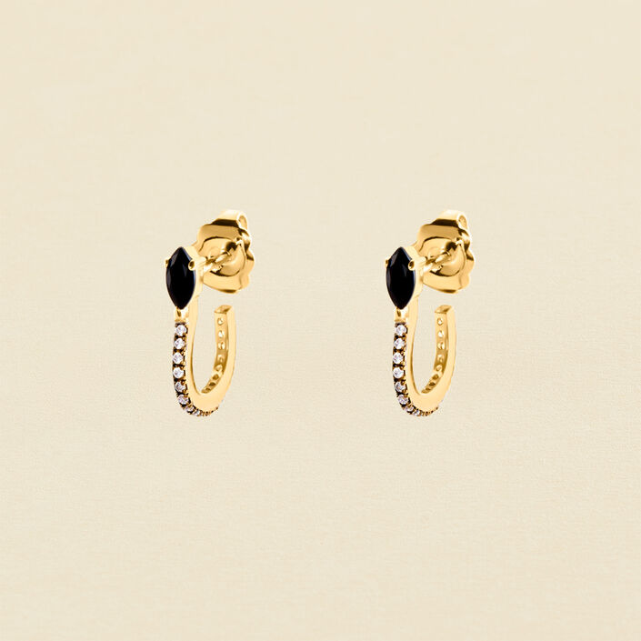 Créoles SNAKY - Cristal / Gun - Boucles d'oreilles  | Agatha