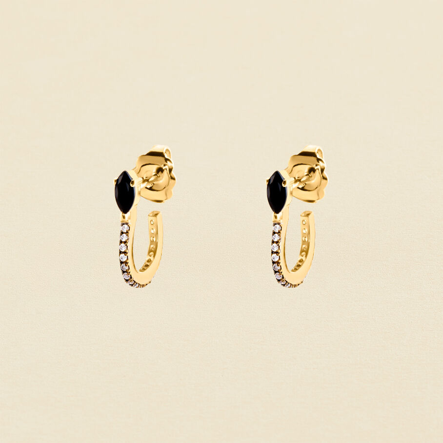 Créoles SNAKY - Cristal / Gun - Boucles d'oreilles  | Agatha