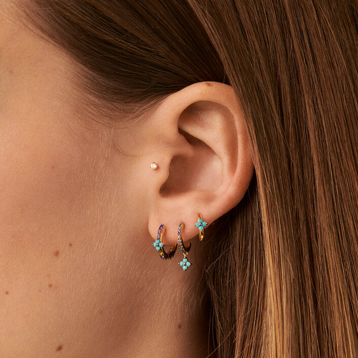 Piercing créole MIX& MATCH - Multicolore / Doré - Piercings  | Agatha