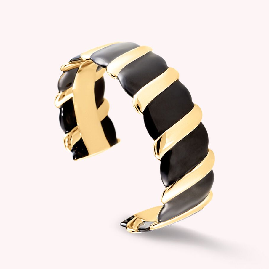 Manchette SESHA - Noir / Doré - Bracelets  | Agatha