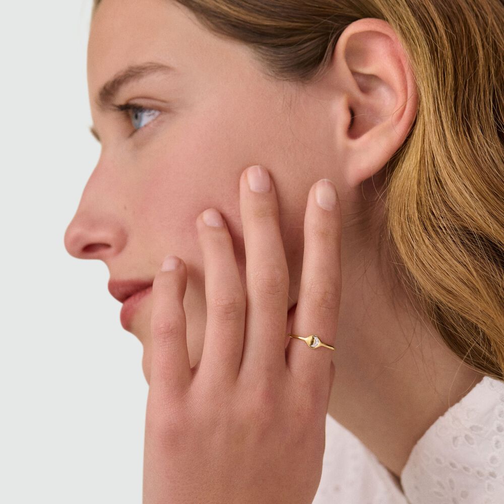 Bague fine MAHINA - Cristal / Dor&eacute; - Bagues avec pierre  | Agatha