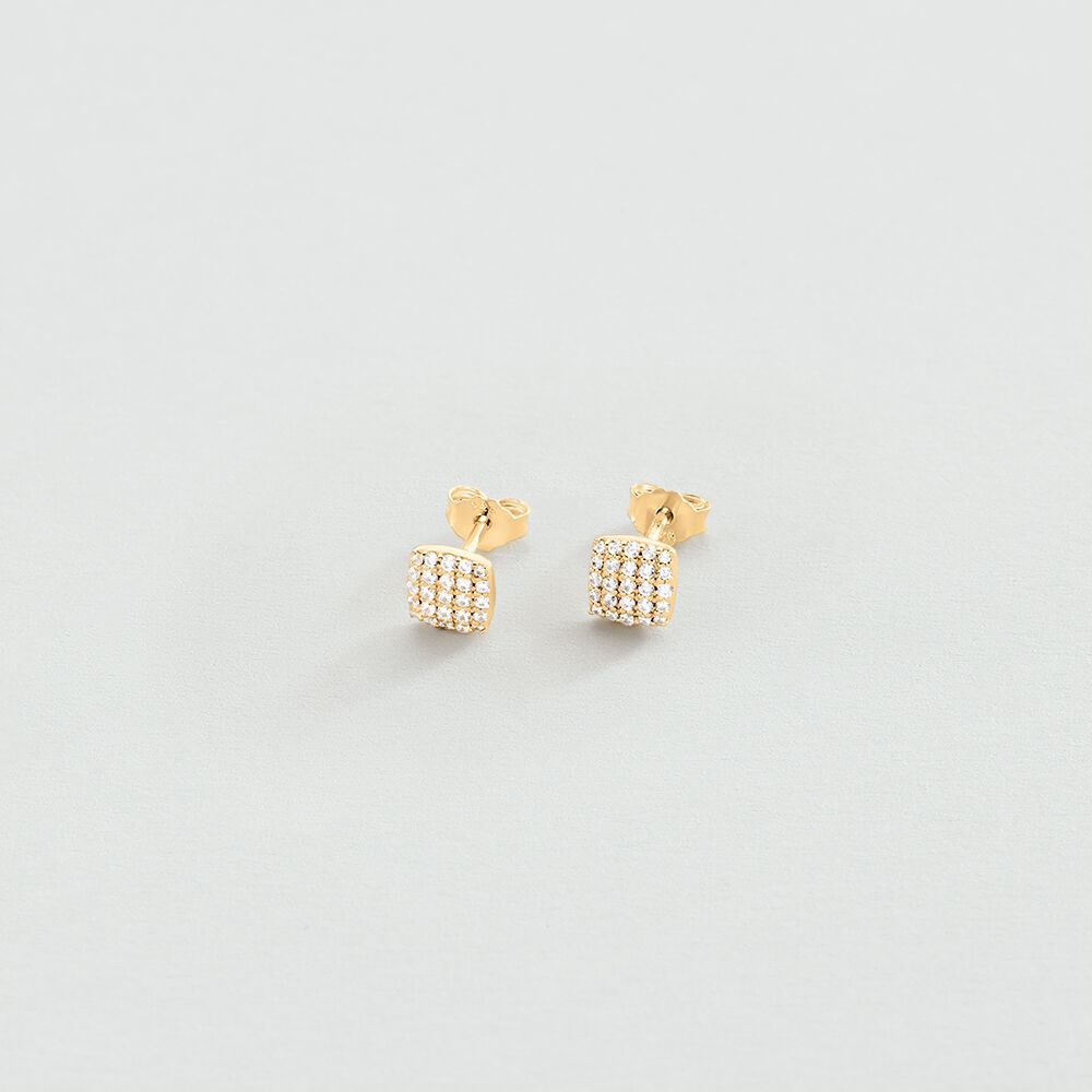 Boucles d'oreilles puces GLORIA - Cristal / Doré - Boucles d'oreilles puces  | Agatha