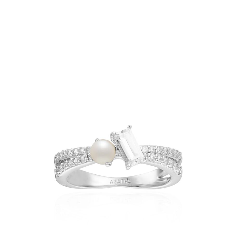 Bague fine GIOIA - Cristal / Argenté - Bagues  | Agatha