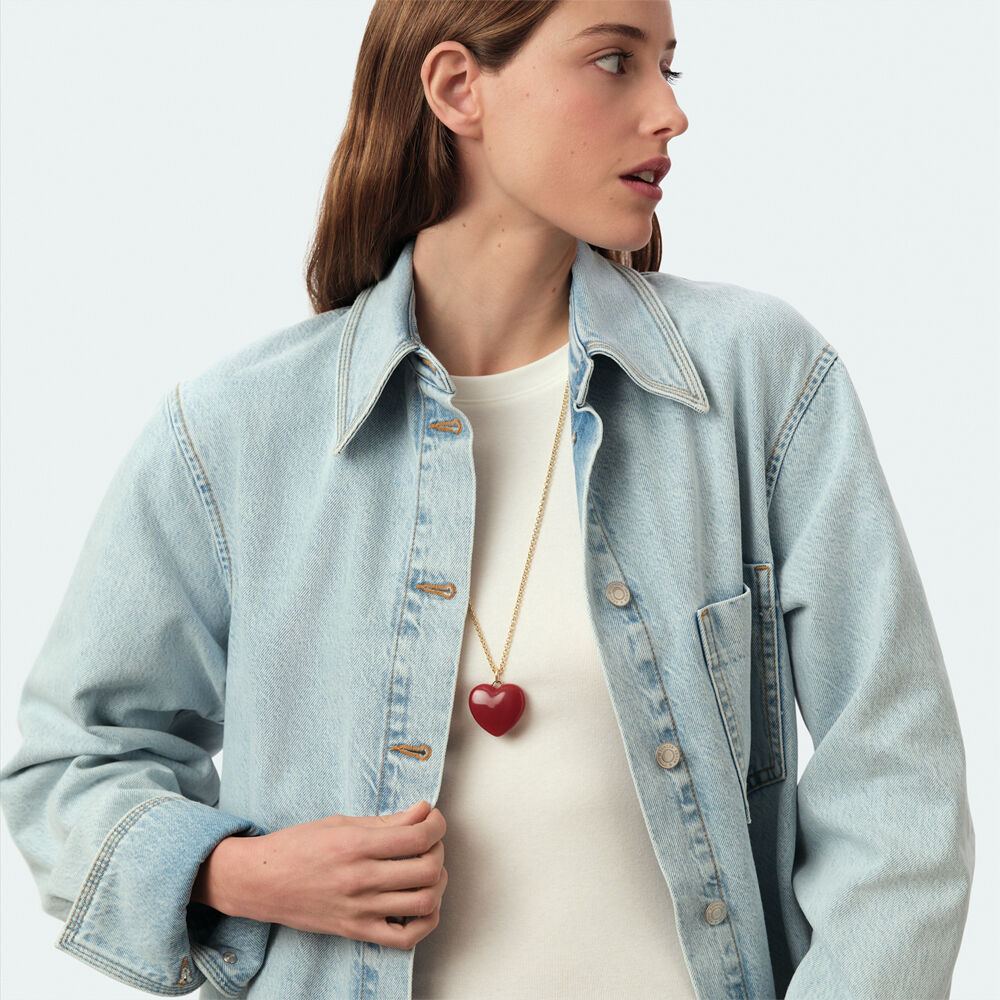 Sautoir SACR&Eacute; C&OElig;UR - Rouge / Dor&eacute; - Sautoir  | Agatha