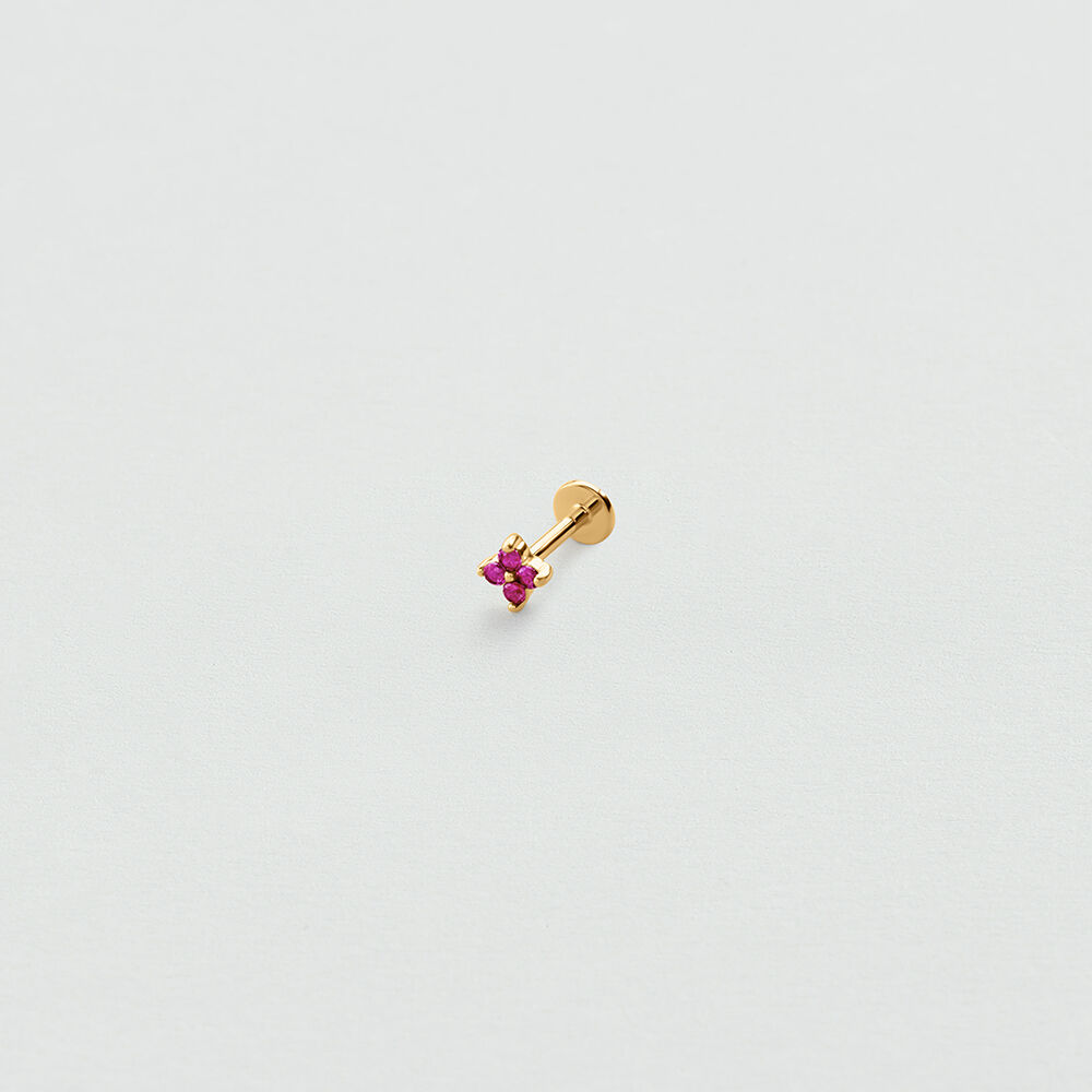 Piercing puce FLEUR MIX & MATCH - Rose / Dor&eacute; - Piercings  | Agatha