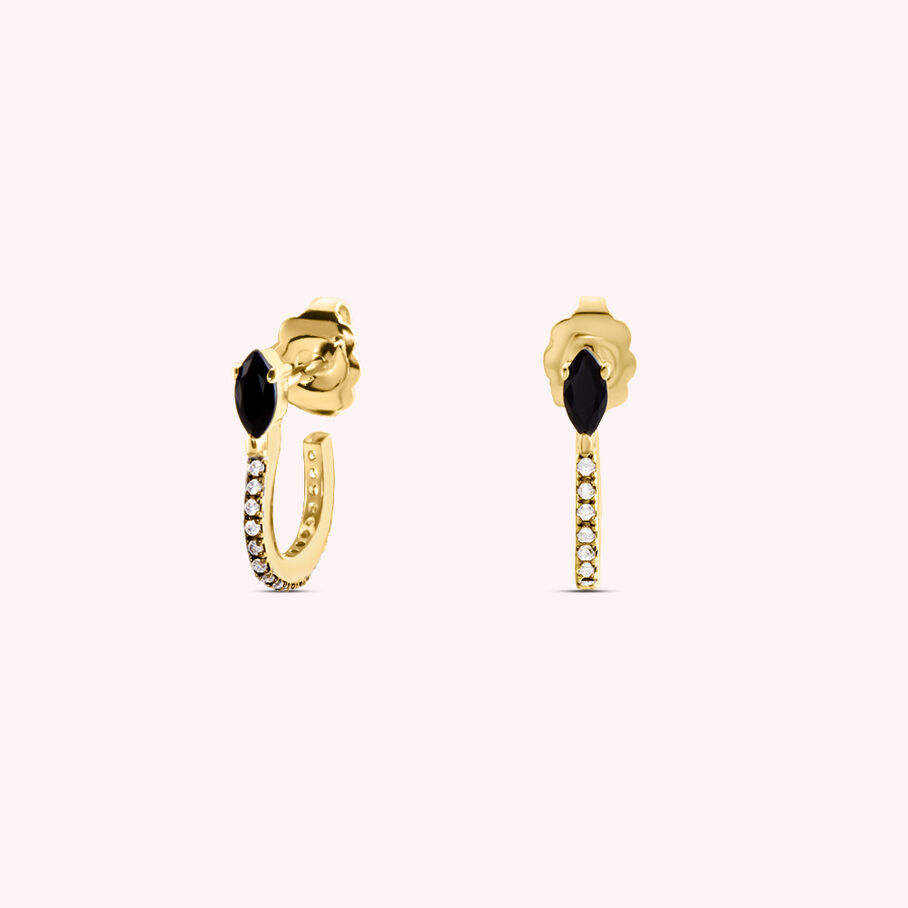 Créoles SNAKY - Cristal / Gun - Boucles d'oreilles  | Agatha