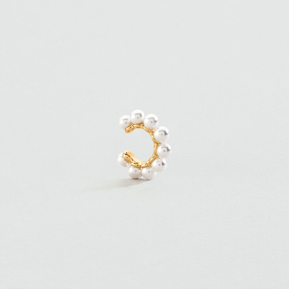 Piercing ear cuff BATIGNOLLES - Perle / Dor&eacute;