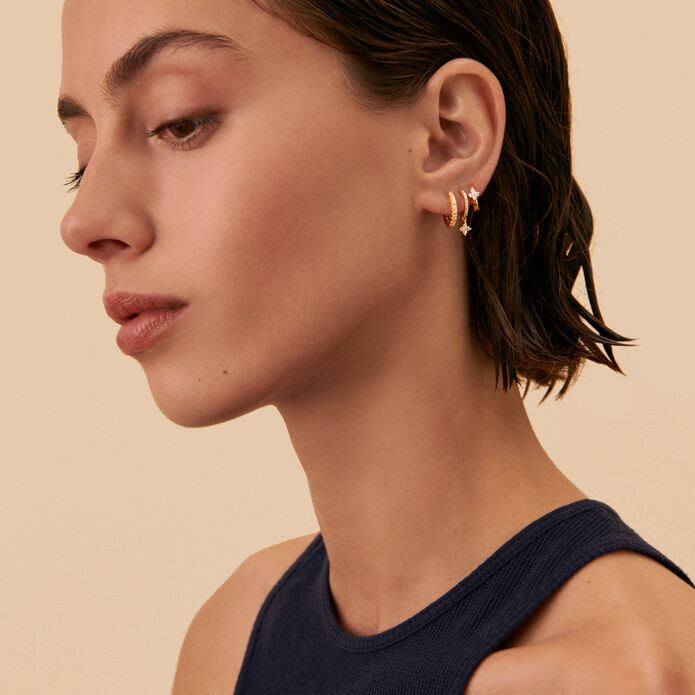 Piercing créole MIX& MATCH - Cristal / Doré - Boucles d'oreilles  | Agatha