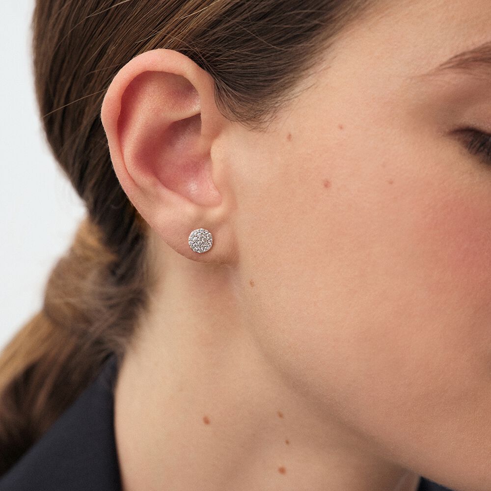 Boucles d'oreilles puces CRYSTAL - Cristal / Doré - Boucles d'oreilles puces  | Agatha