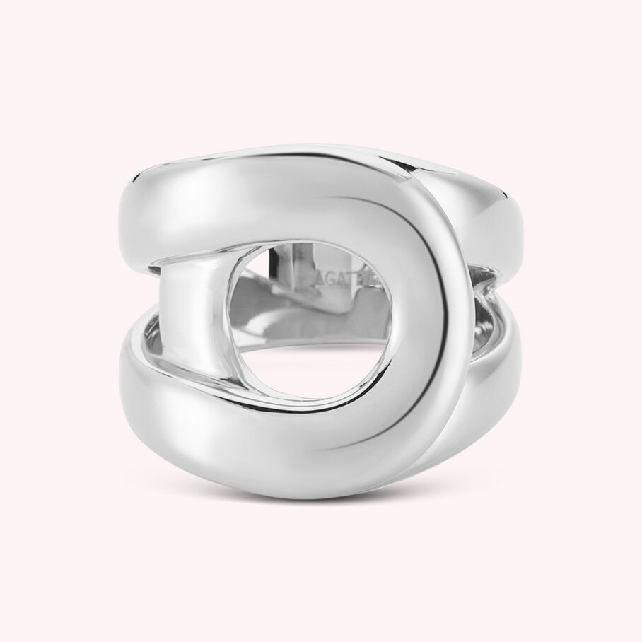 Bague large CURVE - Argenté - Bagues  | Agatha