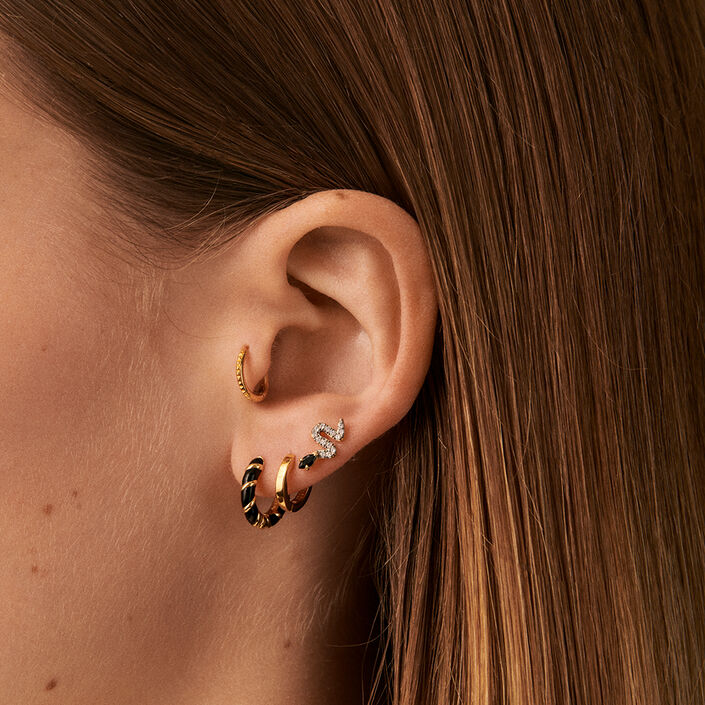 Piercing créole MIX& MATCH - Noir / Doré - Piercings  | Agatha