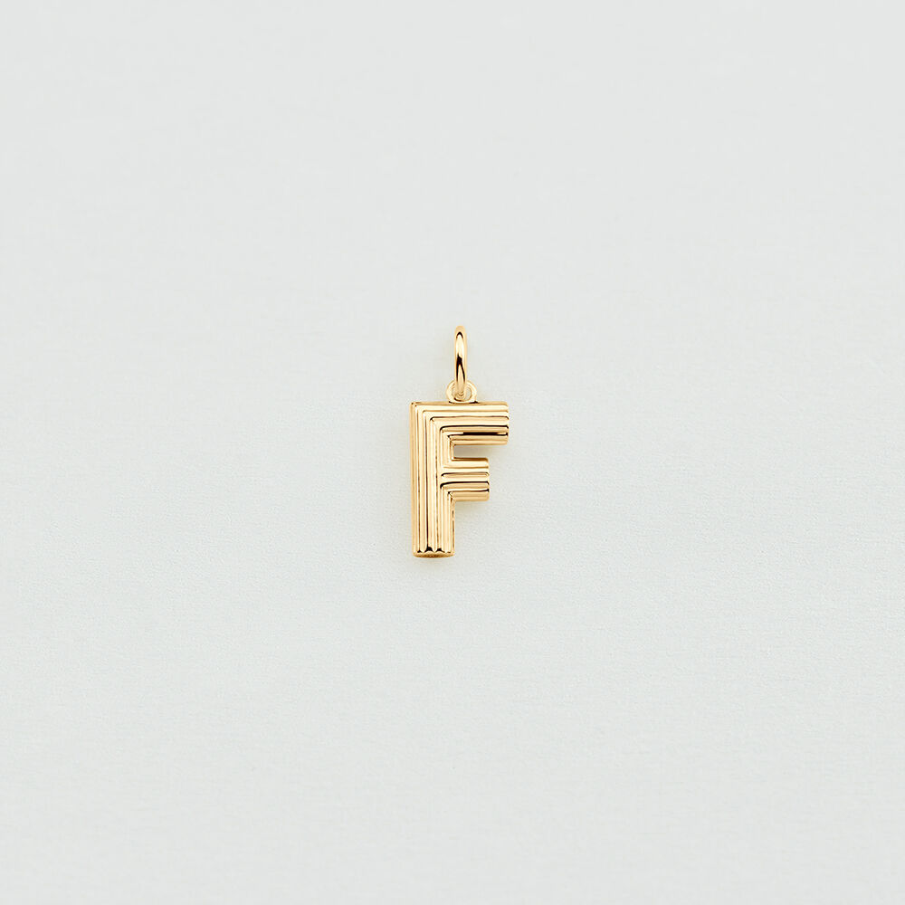 Pendentif LETTRE F - Dor&eacute; - Bijoux  | Agatha