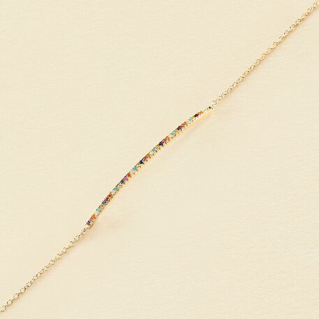 Bracelet souple RAINBOW - Multicolore / Doré - Bracelets  | Agatha