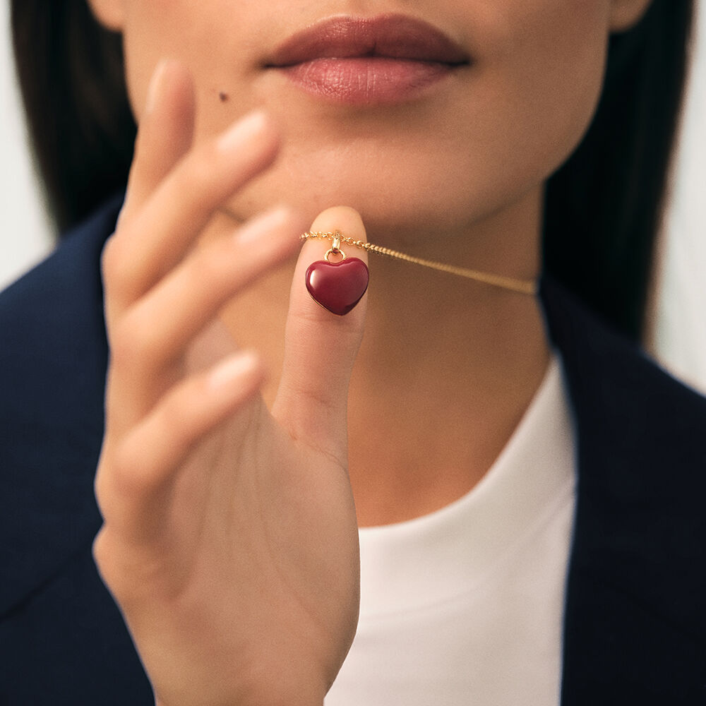 Pendentif DESIREE - Rouge / Dor&eacute; - Bijoux sans pierre  | Agatha