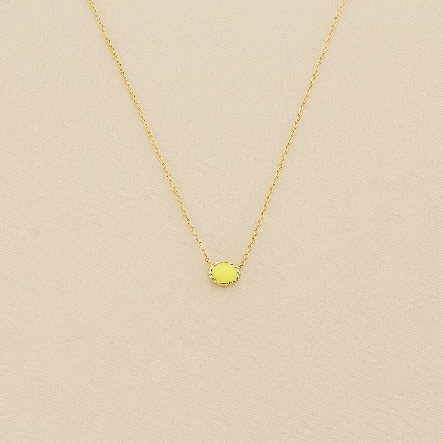 Collier ras du cou ATMA - Amazonite/ jaune