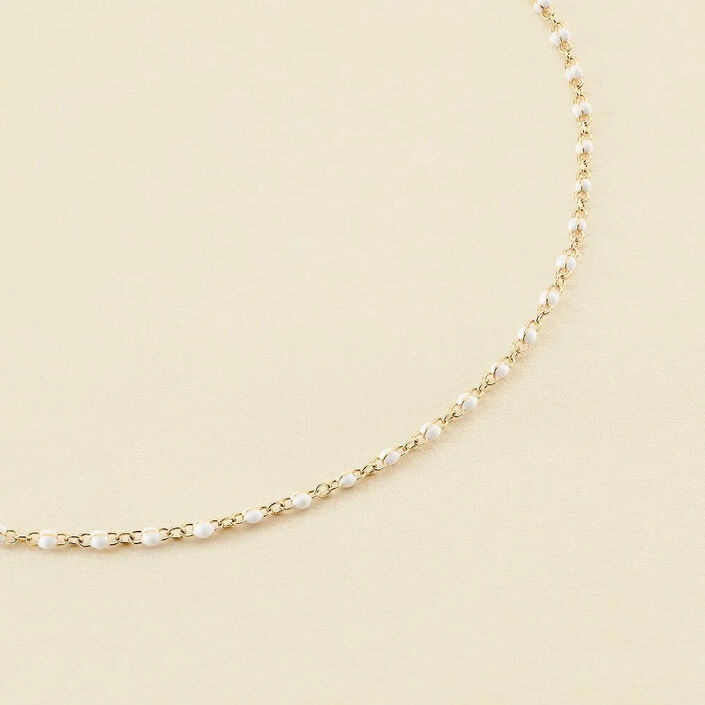 Collier ras du cou SMARTY - Blanc / Doré - Colliers  | Agatha