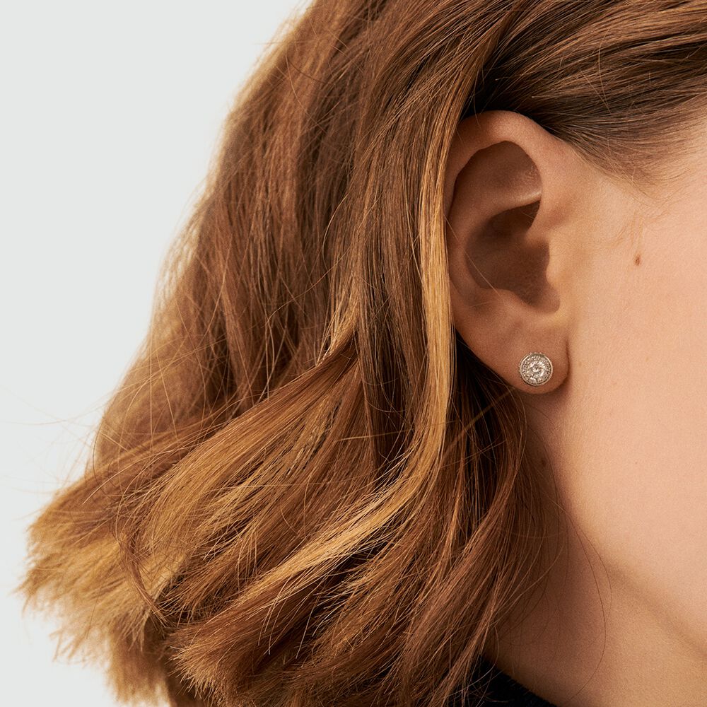 Boucles d'oreilles puces IMPERIAL - Cristal / Argenté - Boucles d'oreilles puces  | Agatha