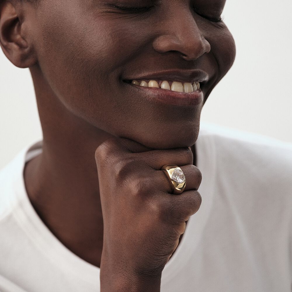 Bague large VICTOIRE - Dor&eacute; - Bagues avec pierre  | Agatha