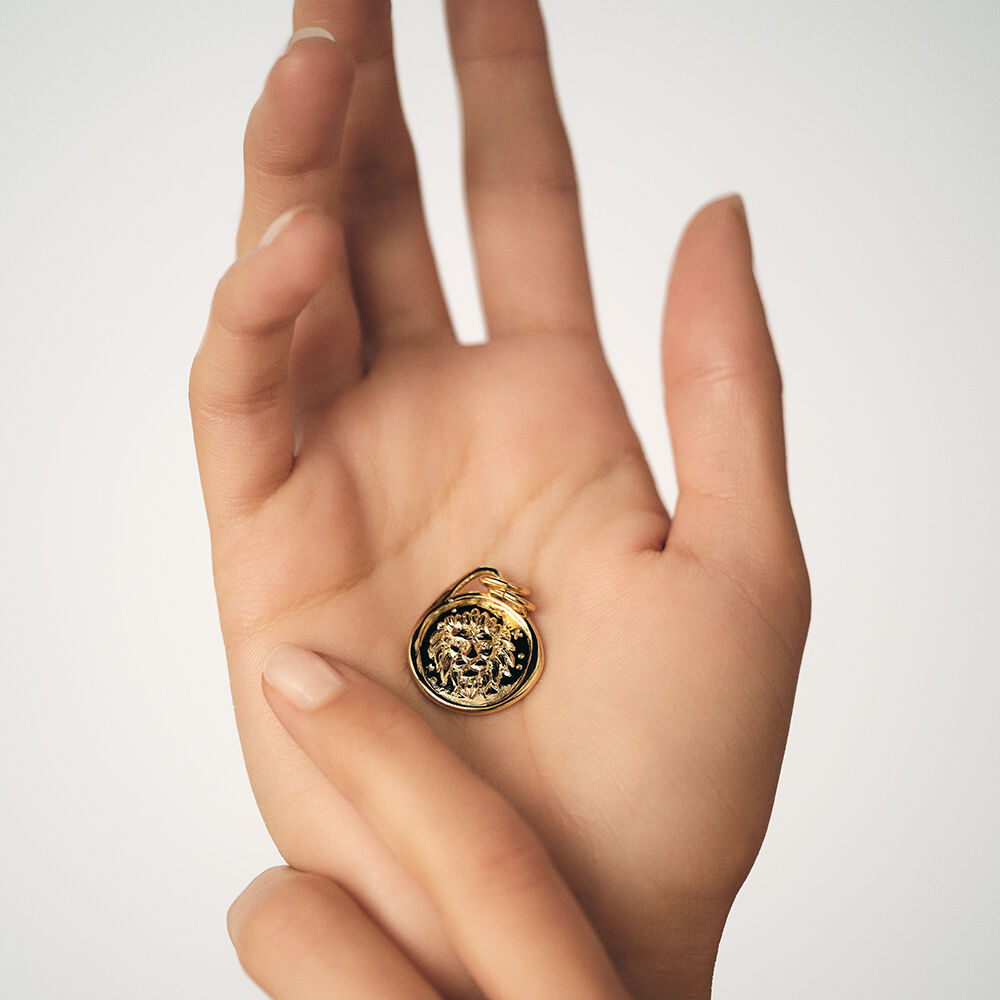 Pendentif LION ZODIAQUE - Dor&eacute; - Bijoux sans pierre  | Agatha