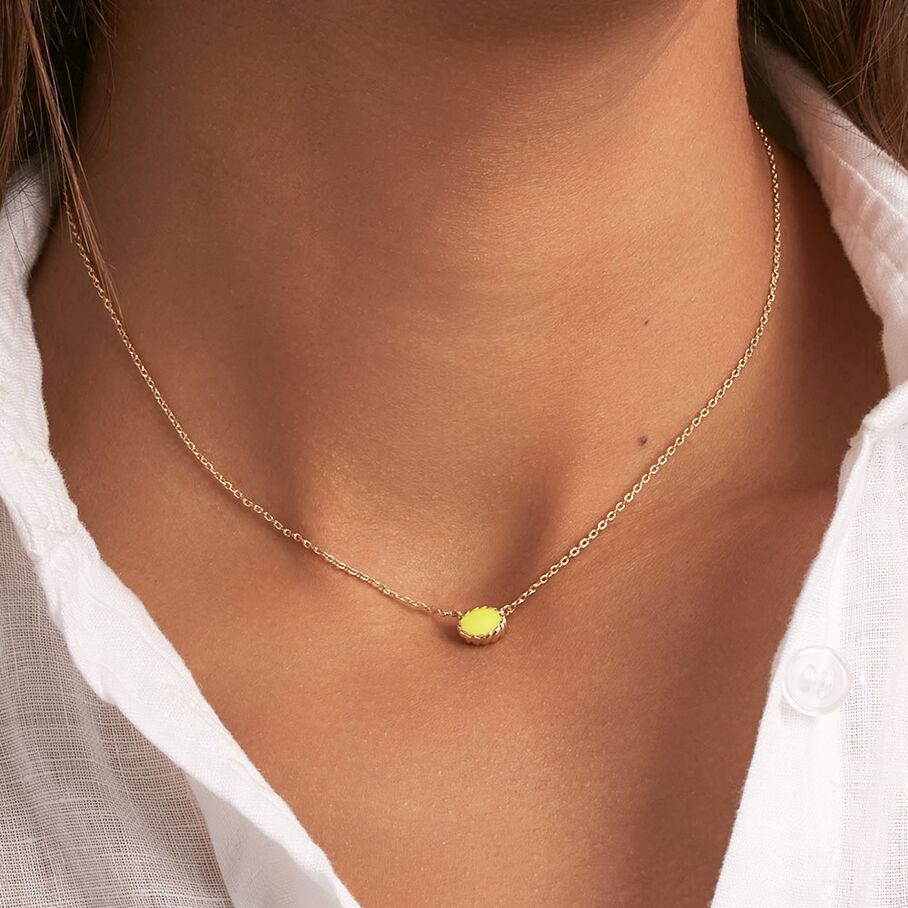 Collier ras du cou ATMA - Amazonite/ jaune - Colliers  | Agatha