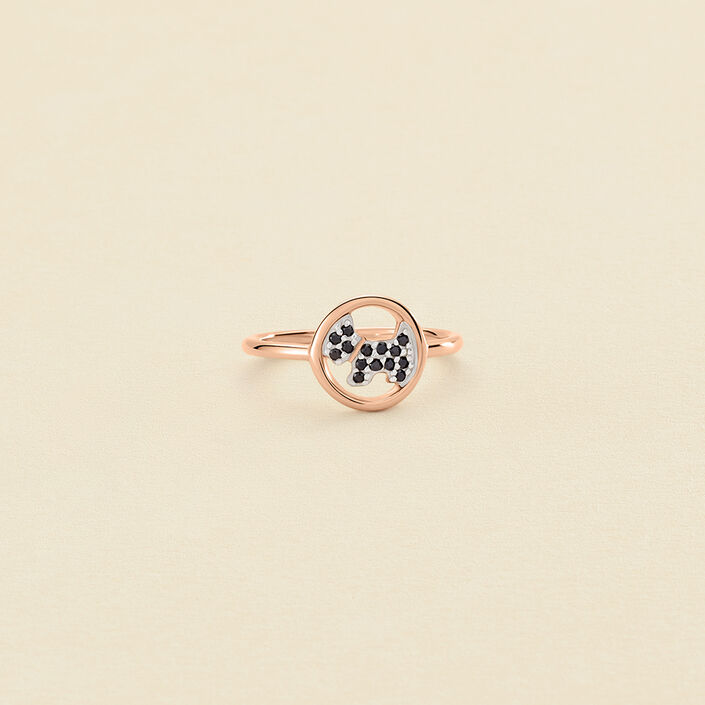 Bague fine PIBLACK - Noir / Rose - Bagues  | Agatha