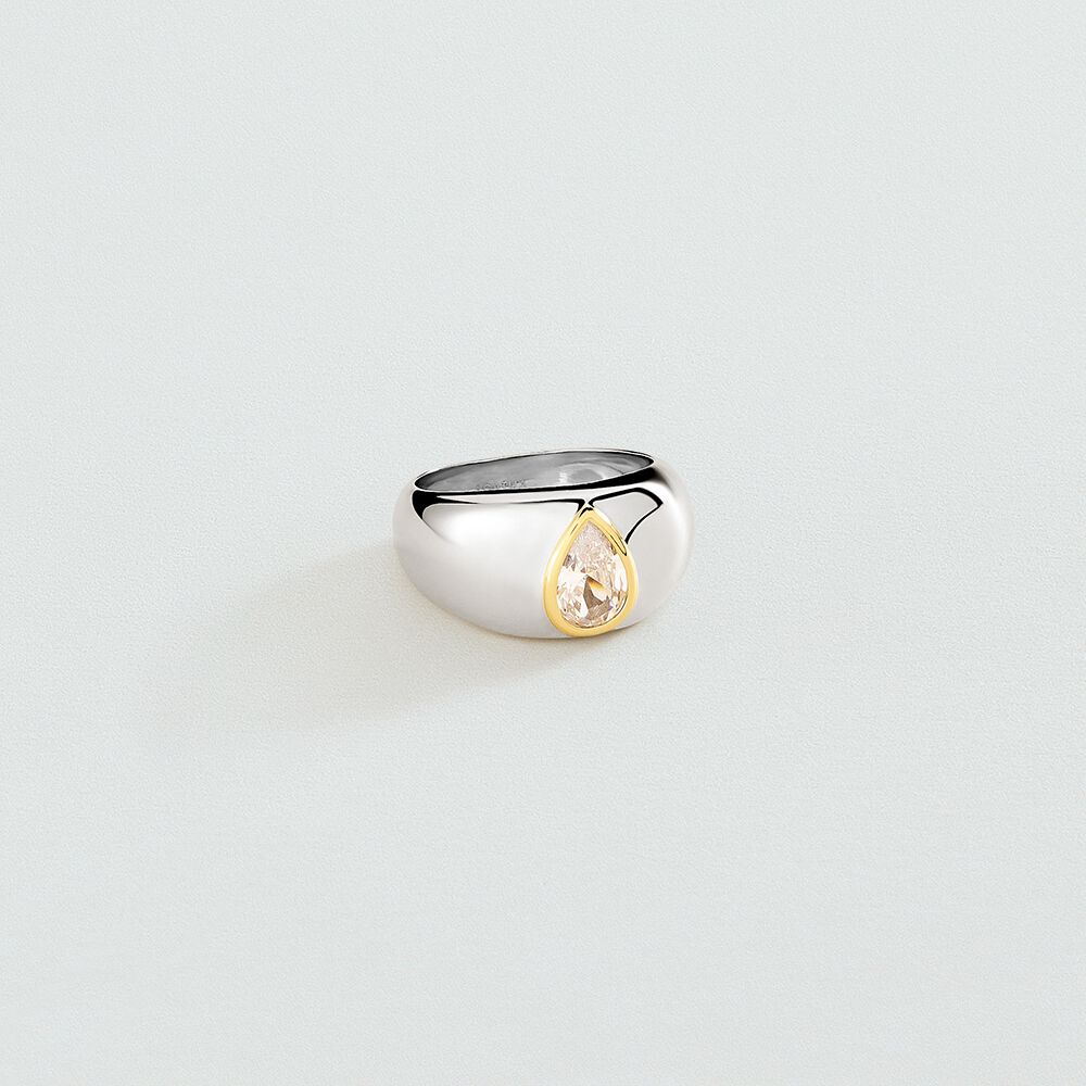 Bague large VICTOIRE - Cristal / Argenté - Bagues avec pierre  | Agatha