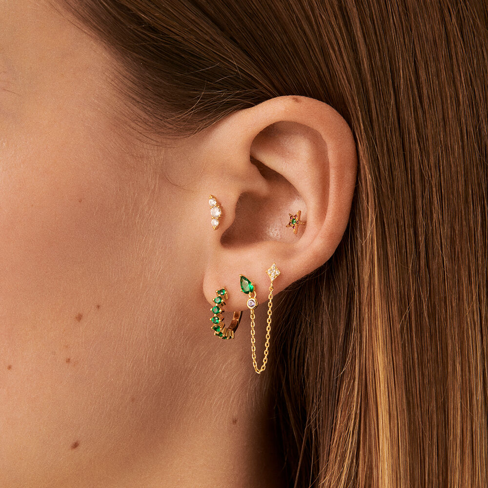 Piercing puce ASTRAL - Vert / Doré - Piercings  | Agatha