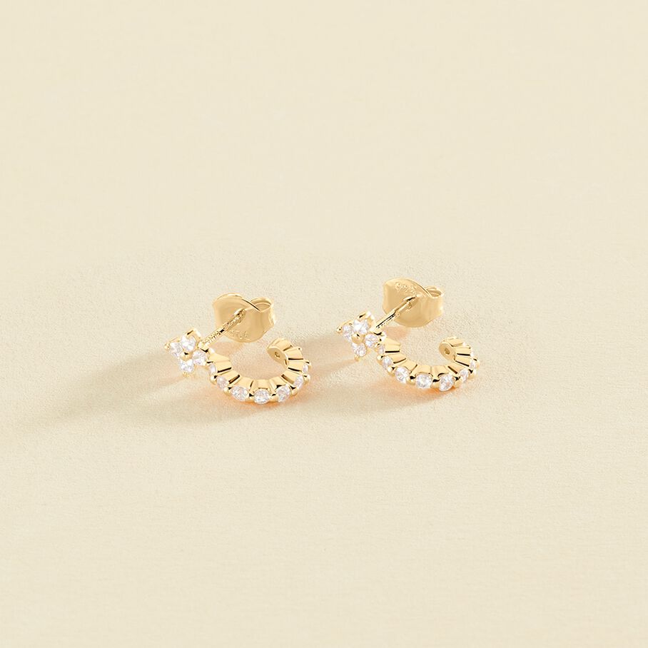 Créoles BELOVED - Cristal / Doré - Boucles d'oreilles  | Agatha
