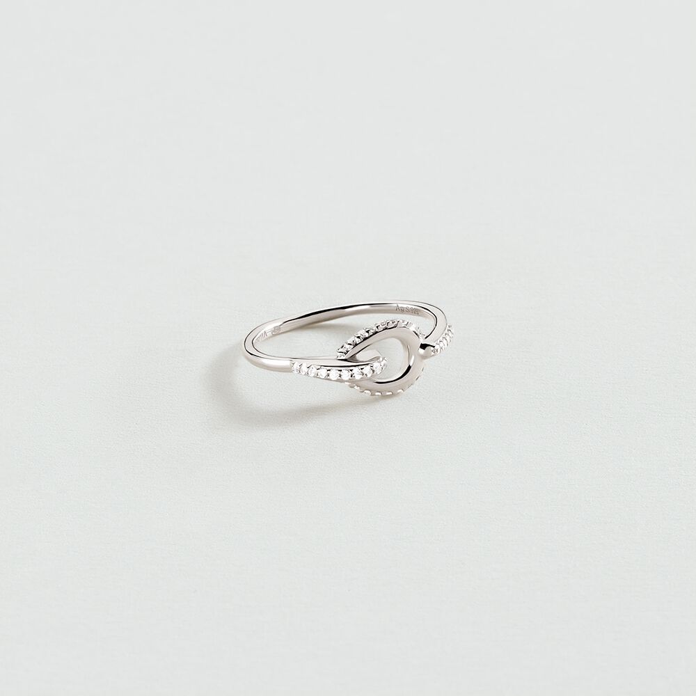 Bague fine GEMINI - Cristal / Argenté - Outlet  | Agatha
