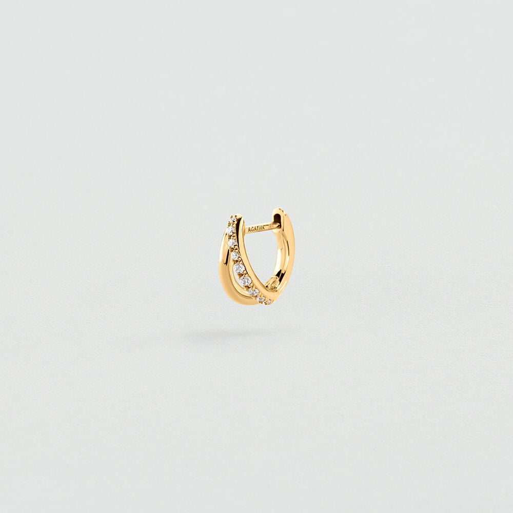 Puce &agrave; l'unit&eacute; MIX & MATCH - Dore/cristal - Boucles d'oreilles  | Agatha