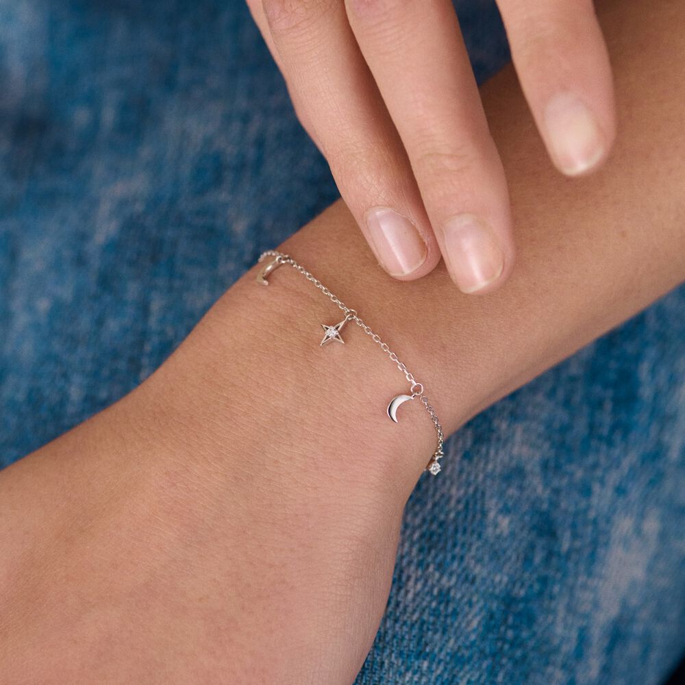 Bracelet souple GALAXY - Cristal / Argent&eacute; - Bracelets fantaisie  | Agatha