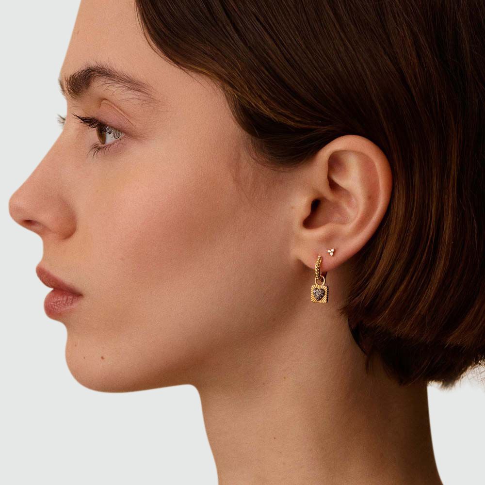 Cr&eacute;oles DIAMONDS - Dor&eacute; / Gun - Boucles d'oreilles fantaisies  | Agatha