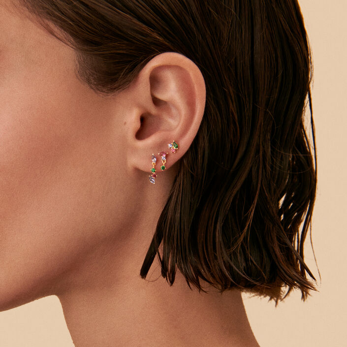 Piercing puce AMAS - Multicolore / Doré - Piercings  | Agatha